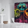 thumbnail image 2 of Shower Curtain for Bathroom Horror Pumpkin Spooky Halloween Bathroom Curtain Durable Funny Bath Curtain Hooks Included,72x72Inch, 2 of 5