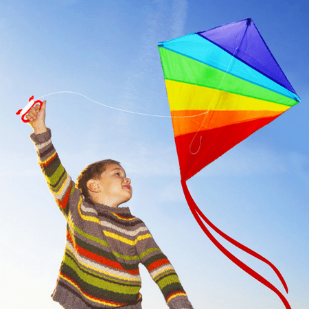 - Rainbow Diamond Kite - 47 inch Easy Flyer Rainbow Kites for Kids and Adults with 300ft Line Great Beginner Kite