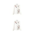 thumbnail image 3 of Camisa blanca de moda Sonducket para mujer con Botón de flores manga larga Elegante M 1522 Blanco, 3 of 6