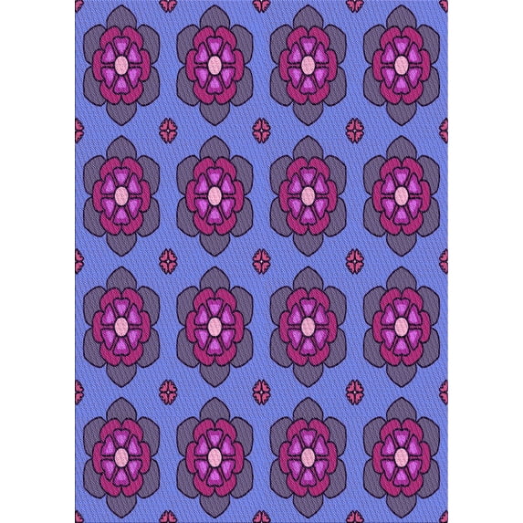Ahgly Company Machine Washable Indoor Rectangle Transitional Dark Magenta Purple Area Rugs, 8' x 10'