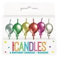 thumbnail image 1 of Metallic Balloon Pick Birthday Candles - Assorted, 6ct, 1 of 2