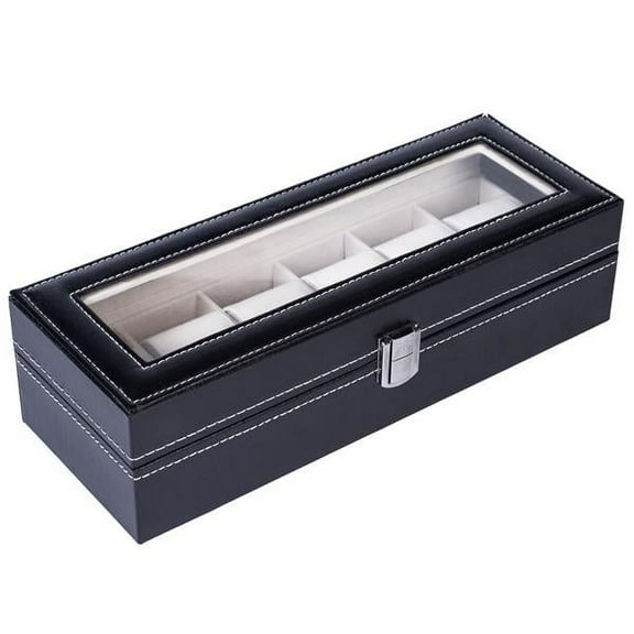 Black Dual - Layer 20 - Compartment Elegant Wooden Watch Collection Box - Portable & Space - Saving Organizer