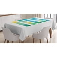thumbnail image 1 of Ambesonne Beach Tablecloth Rectangular Table Cover, Banner Stripes Exotic, 52"x70", Blue Yellow Green, 1 of 3