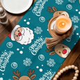 thumbnail image 3 of Christmas Santa Claus Table Runner 72 Inches, Cartoon Xmas Elk Snowflakes Blue Bed Runner Dresser Scarves Tabletop for Indoor Outdoor Parties/Ceremony/Banquet, 13" x 72", 3 of 8