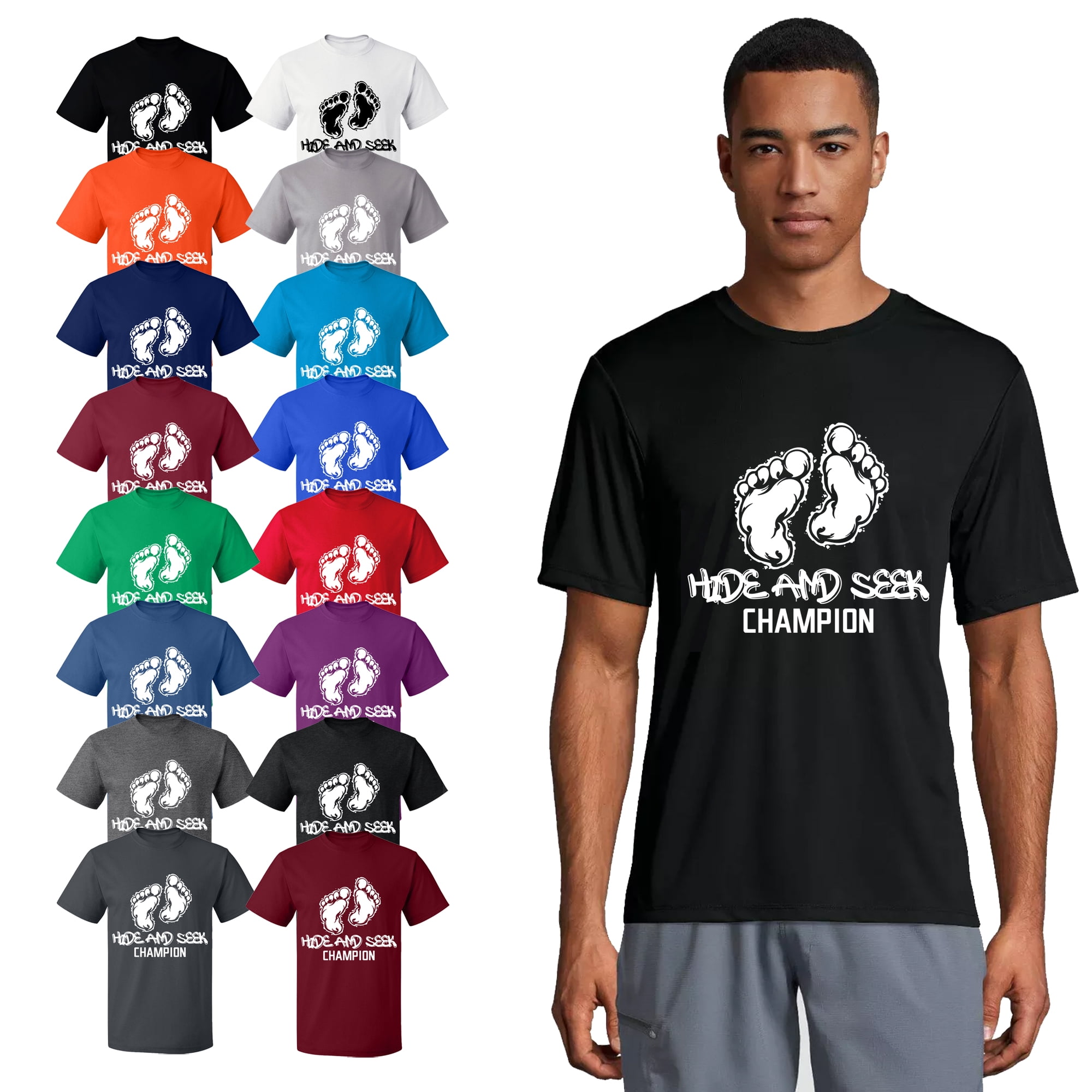 OXI T-Shirt - And Seek Champion, Basic Casual T-Shirt for Men's and Women Fleece T-Shirt Short Sleeve Graphite Heather Medium - Walmart.com