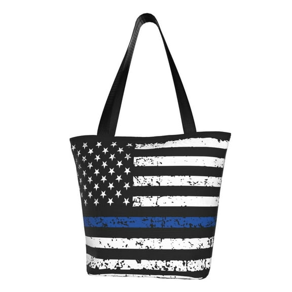 Honeii Thin Blue Line Flag Print Women Top Handle Satchel Handbags,Fashion Handbag,Messenger Tote Bag Purse for Women,Shoulder Bag Handbag for Travel, Work