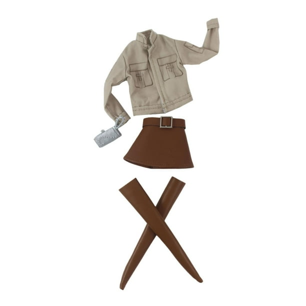 Ropa para muñecas BJD para muñecas de 30cm, accesorios para muñecas BJD, chaqueta de trabajo de color caqui, falda hecha a mano, moda elegante, ropa