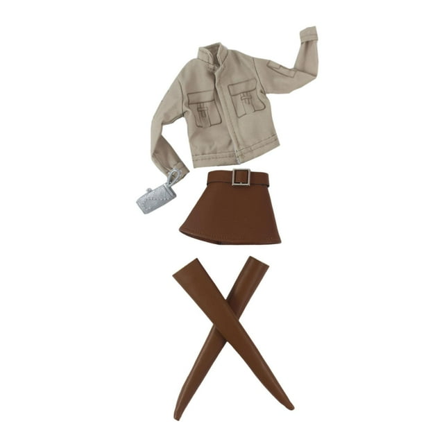 Ropa para muñecas BJD para muñecas de 30cm, accesorios para muñecas BJD, chaqueta de trabajo de color caqui, falda hecha a mano, moda elegante, ropa