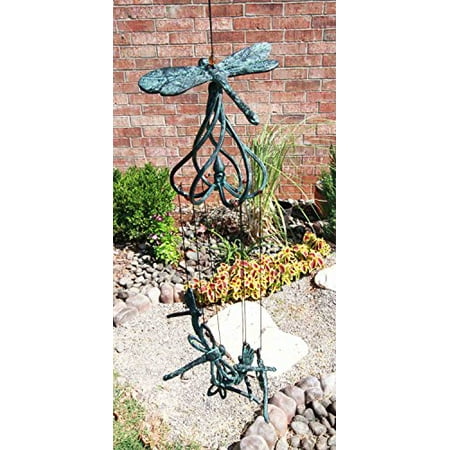 Chime Garden Art Beautiful Cottage Garden Dragonfly Aluminum Resonant Relaxing Wind Chime Patio Garden Decor ()