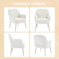 thumbnail image 6 of Velvet Accent Chair,Modern Upholstered Armchair Chairs,Single Sofa Armchair with Metal Legs for Living Room,Bedroom,Office,Beige, 6 of 8