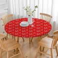thumbnail image 3 of Red Butterfly Heart Flower Pattern Round Fitted Tablecloth with Elastic Edge,Dining Table Cover Waterproof,Outdoor Round Tablecloth for Camping,Dining,Indoor and Outdoor, 3 of 7