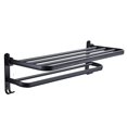 thumbnail image 1 of Accesorios de baño, toallero de 60 cm, toallero plegable montado en la pared, estante de almacenamiento para baño con barras y ganchos, toallero para baño cocina Ho, 1 of 5