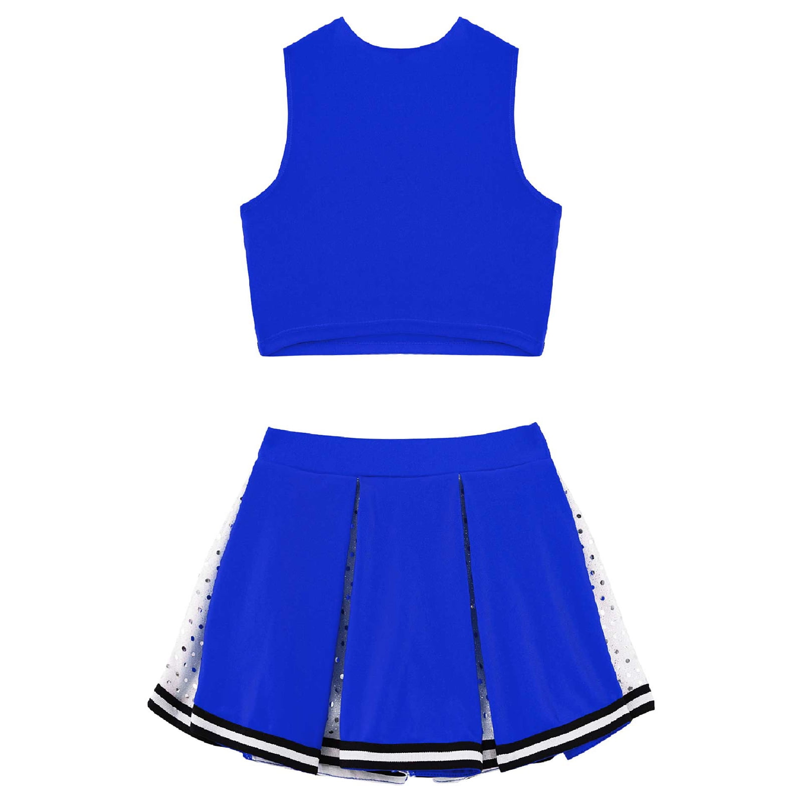 Women's Prettylittlething Blue Cheerleader Costume 3 Piece Set - Size S