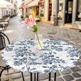 thumbnail image 6 of Blue Fruit Round Tablecloth for 55-60 Inch Tables,Fitted Table Cover with Elastic Edge,Vintage Plant Nature Botanical Flower Floral Waterproof Outdoor Table Cloth Protector for Patio Garden Dinner, 6 of 9