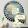 thumbnail image 3 of Designart "Cerulean Cycle Dreams: Moon in Blue and Gold IV" Moon Radial Dot Round Wall Mirror - Fantasy Oval Printed Decorative Mirror - Multiple Color Options, 3 of 5