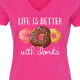 thumbnail image 4 of Inktastic Life is Better with Donuts Women's V-Neck T-Shirt, 4 of 5