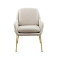 thumbnail image 2 of Contemporary Upholstered Metal Accent Chair - Cream / Gold, 2 of 5