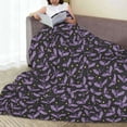 thumbnail image 6 of Pofeuu Bat Purple Print Ultra-Soft Micro Fleece Blanket,for Bed Or Sofa,All Season Throw Blankets Flannel Blanket-60"x50", 6 of 7