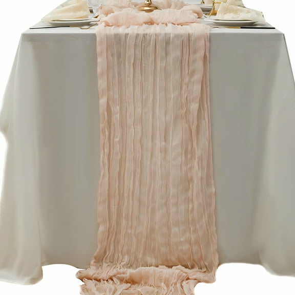 AUQ Summer Table Runner,Polyester Textile Summer Table Runner,Light Texture Table Runners 72 Inches Long,Lightpurple