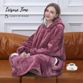 thumbnail image 4 of Oversized Wearable Blanket Sherpa Fleece Thick Warm Big Hooded Sweatshirt Blanket Hoodie Mother's Day Gifts for Adult Women Mom Girls Teenagers Men - Dark Pink, 4 of 7