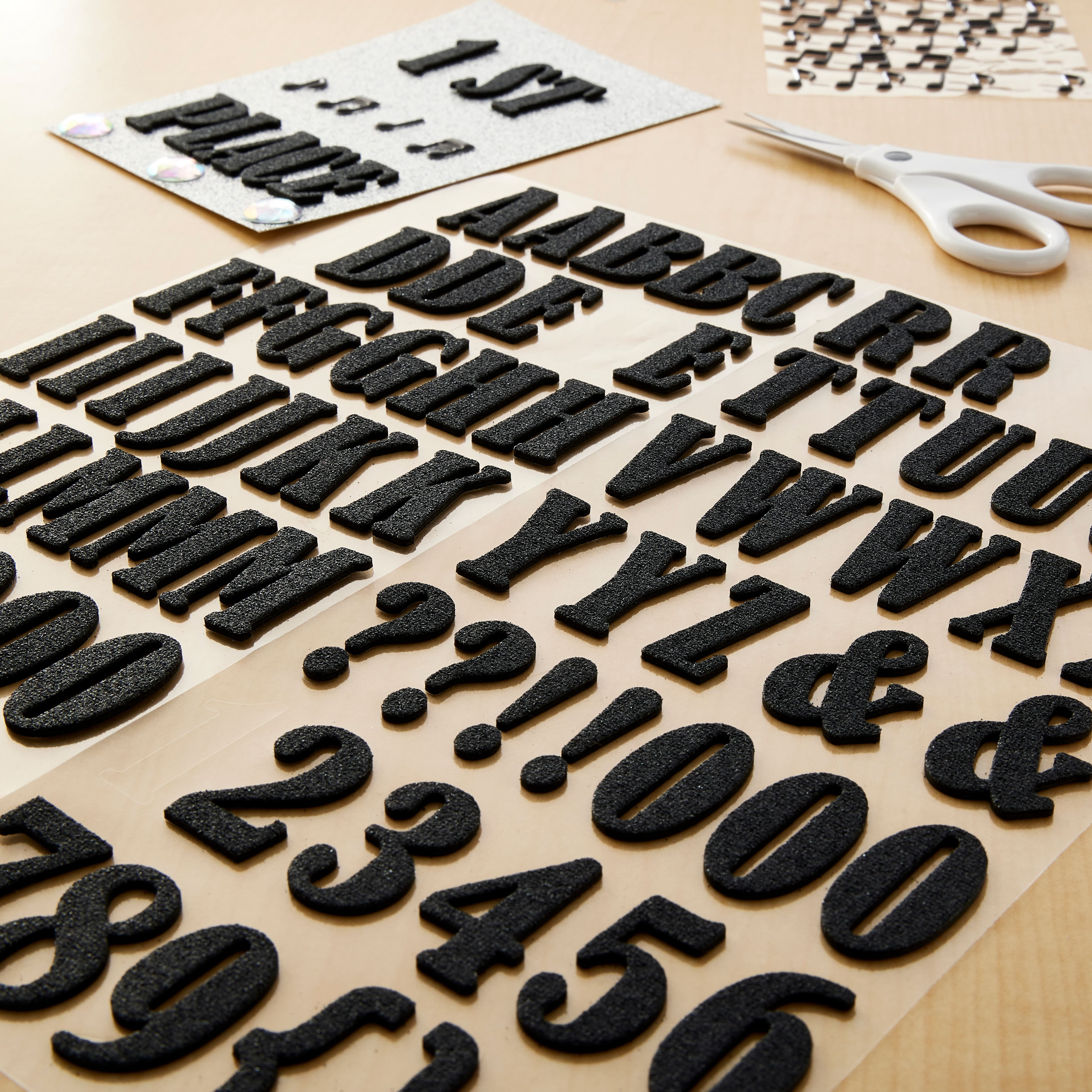 Recollections Glittered Black Foam Alphabet Stickers, 12 Packs: 91 ct. (1092 total)