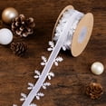 thumbnail image 4 of Ltvvegg 32.81ft Christmas Ribbon, 2.5in Ribbons Leaf Lace Shape Ribbons for Gift Wrapping Autumn Party Christmas Gifts Tree Decorations, White, 4 of 7
