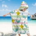 thumbnail image 6 of Clearance!Kids Hooded Beach Bath Towel, Surf Poncho Toddlers Soft Thick Large Absorbent Cotton Wrap for Boy Girl, Shower/Beach/Pool 24"x24", Starfish and crabs Pattern, 6 of 9