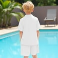 thumbnail image 7 of Summer Savings Clearance 2025! THDHVS Boys Suit,Boys Summer Outfits,Boys' Casual Solid Color Button Pocket Shirt Holiday Vacation Beach Shorts Two-piece Set Short Sleeved Lapel Set White 11-12 Years, 7 of 7