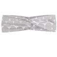 thumbnail image 1 of Abstract Headband, Spiral Circles in Connection Geometric Rounded Swirly Oval Shapes Design, Elastic and Soft Women's Bandana for Sports and Everyday Use, Grey Red Coconut, by Ambesonne, 1 of 3