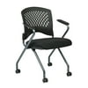 Office Star Products Deluxe Folding Chair with Ventilated Plastic Wrap Around Back