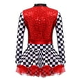thumbnail image 2 of iixpin Child Speed Racer Girls Dress-up Long Sleeve Sequins Tutu Dance Dress Red 4, 2 of 6