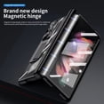thumbnail image 7 of MonsDirect for 7.6 inch Samsung Galaxy Z Fold 3 5G 2021 Case with S Pen & S Pen Holder, Two Hinge Protection Plating Frame PC Cover, Shell Membrane Integrated Case with Stand & Lens Protection, Black, 7 of 7