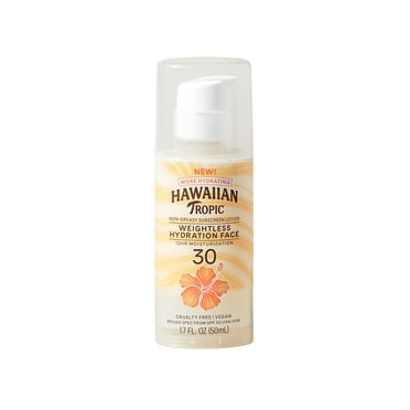 Hawaiian Tropic Weightless Hydration Lotion HYZ01 Sunscreen for Face SPF 30, 1.7oz | Winter Vacation Essentials, Winter Sports Skin Sun Protection, Sunblock, Sunscreen Travel Size, 1.7oz