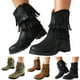 thumbnail image 3 of NECHOLOGY Zapatos Botines para mujer Botines de mujer a la moda nuevo patrón decoración de borlas punta redonda tacón bajo zapatos cómodos con cremallera para otoño e invierno (Yellow 7.5), 3 of 7