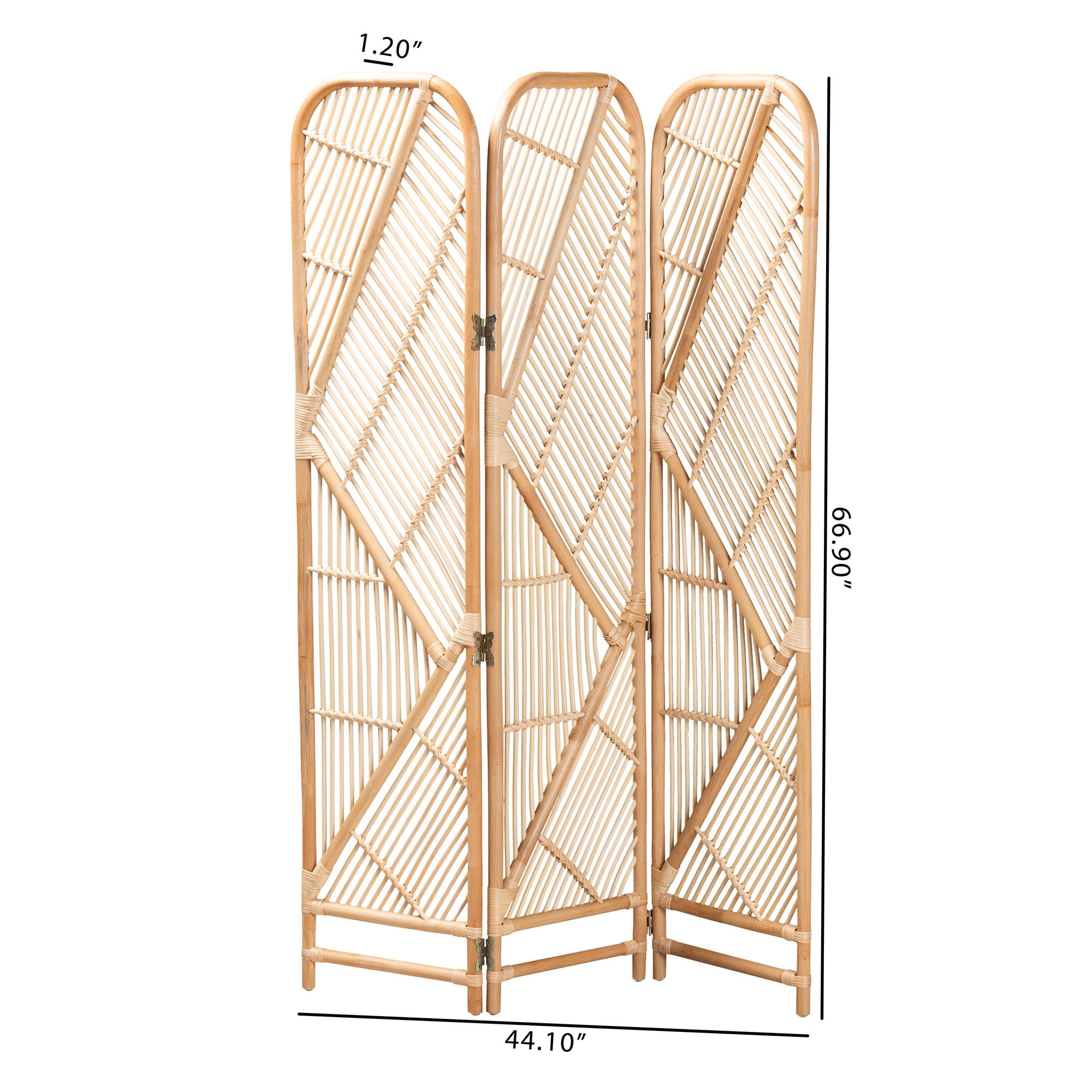 bali & pari Firenze Rattan BOHO Room Divider, Natural Brown