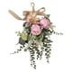 thumbnail image 1 of Guirnalda de flores con forma de lágrima para puerta de entrada, decoración del hogar, colgador resistente Púrpura, 1 of 9
