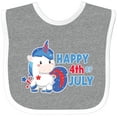 thumbnail image 3 of Inktastic Happy 4th of July with Unicorn Boys or Girls Baby Bib, 3 of 4