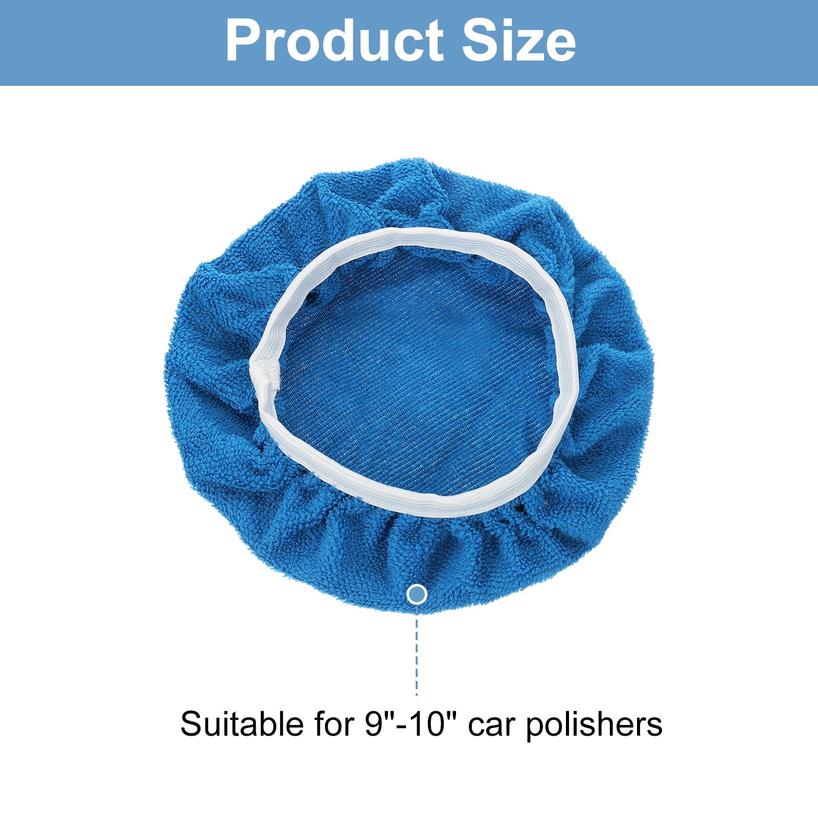 Uxcell 10Pcs Car Polisher Bonnet Buffing Pad Micro-fiber for 9"-10" Car Buffer Bonnets Polisher, Dark Blue