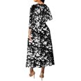 thumbnail image 3 of Vestido largo VisiChenup con cuello en V y manga larga con estampado africano, 3 of 3