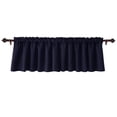 thumbnail image 1 of The Great American Store Decorative Polyester Window Valances Solid Navy Blue Gathered Style (52" x 18") 3" Rod Pocket, 1 Pack - Suitable for Kitchen, Living Room, Bedroom, Cafes, 1 of 5