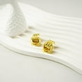 thumbnail image 6 of Chunky Small Knot Earrings Gold Silver Geometric Earrings for Women Hypoallergenic Dangle Drop Earrings, 6 of 6