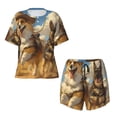 thumbnail image 2 of Yiaed Farm Corgi German Shepherd Print Short Sleeve Pajama Sets for Women Casual Crew Neck 2 Piece Lounge Sets Women's Short-Sleeved Pajama-3X-Large, 2 of 5