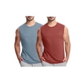 thumbnail image 2 of DJDLJWCJ Men's Tank Tops Lightweight Quick Dry Crewneck Muscle Sleeveless Tops Blue and Red 2XL, 2 of 6