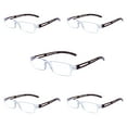 thumbnail image 3 of 5 Pairs Reading Glasses, Blue Light Blocking Glasses, Computer Reading Glasses for Women and Men, Fashion Square Eyewear Frame (Brown,+1.00 Magnification), 3 of 6
