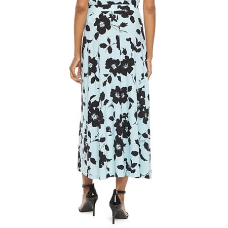 Evan-Picone Women's Maxi Skirt M Clear Water/Black - Walmart.com