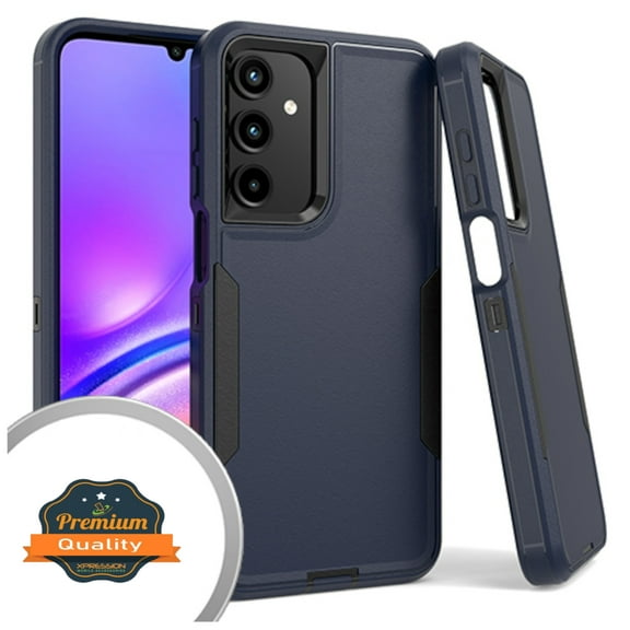Xpression Cover for Samsung Galaxy A16 5G Tough Hybrid Shockproof Silicone Rubber TPU Hard PC Heavy Duty Three Layer Armor Protection Phone Case - Navy Blue