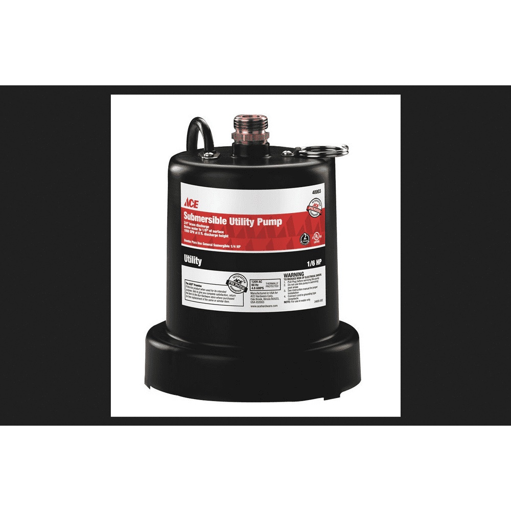 Ace Thermoplastic Submersible Pump 1/6 hp 950 gph 115 volts Walmart