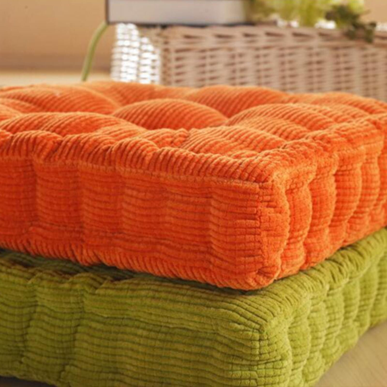 LKJYER Chair Cushion for Dining Chairs Square Square Thick Soft Seat Cushions Non Slip Machine Washable Kitchen Chair Pads Outdoor Garden Bistros Stool Patio Furniture 15 Inch