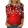 thumbnail image 2 of Plus Size Sweatshirts for Women 3/4 Sleeve Heart Graphic Loose Pullover Relaxed Fitted Drop Shoulder Causal Tops Cute Valentines Day Outfits 2026, 2 of 7
