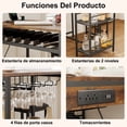 thumbnail image 4 of Mueble Bar con Mesa Alta y 2 Bancos Conexiones trifasica– Porta Botellas y Porta Copas, Estructura Metálica Estilo Industrial para Cocina Comedor, 4 of 7